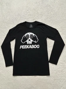 Peekaboo T Shirt Mens M Black Long Sleeve Rave EDM - Picture 1 of 8