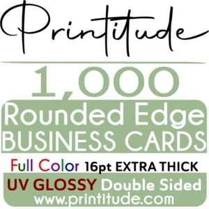 1000 Round Edge Edge BUSINESS CARDS W/ YOUR ARTWORK READY TO PRINT 16pt GLOSS - Picture 1 of 1