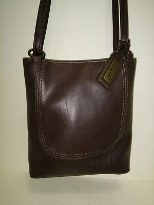 De Colección Crazy Horse Liz Claiborne Marrón Imitación Cuero Bolso de Hombro Cartera Boho Pequeño Foto 1 de 4