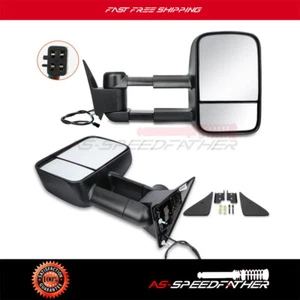 Par de espejos retrovisores telescópicos manuales eléctricos para Chevy Tahoe Suburban GMC Yukon 1988-98 - Imagen 1 de 11