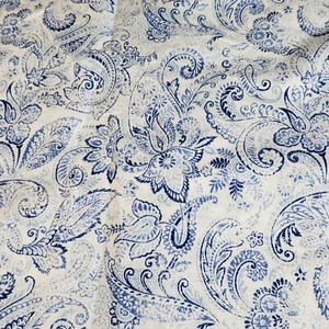 2 Charisma King Pillow Cases Jacobean Floral Blue White Polyester - Picture 1 of 12