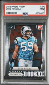 🏈2012 Panini Prizm Blue Jersey Luke Kuechly RC #279 PSA 9
