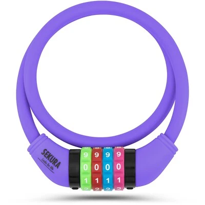 Fahrradschloss lila Zahlenschloss Kinder Fahrrad Schlüssellos 65 cm Büchel NEU