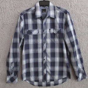 7 Diamanten Hemd mit Knopfleiste Herren mittelblau grau kariert Langarm Freizeit - Bild 1 von 10