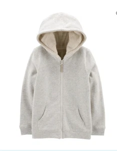 Carters Girls Zip Up Fleece Lined Hoodie Grey 7 - Picture 1 of 8