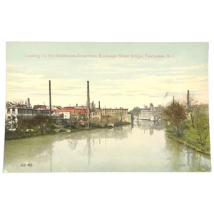 Looking Up the Blackstone River from Exchange Street Bridge Pawtucket RI - Picture 1 of 2