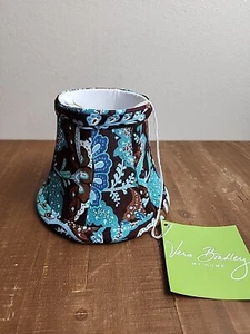 RETIRED VERA BRADLEY FLORAL Blue Brown 4" MINI LAMP SHADE - Picture 1 of 8