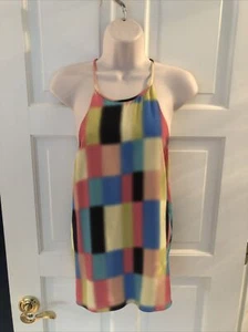 tibi Checkered High Neck Racer Back Tank. Size 8 Great Cond - Picture 1 of 5