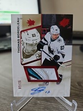 Thomas Bordeleau 2022-23 Upper Deck SPx Rookies Auto Patch SP #02/25 RC Sharks 