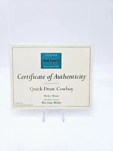 WDCC Disney Quick Draw Cowboy COA Certificate Of Authenticity No Figure - Picture 1 of 2