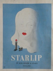 PUBLICITÉ DE PRESSE 1946 STARLIP ET SON ROUGE A LÈVRES MARCEL BARIL - JACQUELIN - Imagen 1 de 1