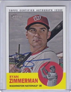 RYAN ZIMMERMAN 2012 TOPPS HERITAGE REAL ONE AUTO AUTOGRAPH WASHINGTON NATIONALS - Picture 1 of 2