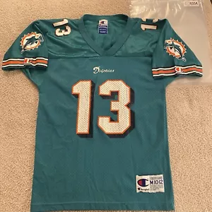 VINTAGE Champion Dan Marino Miami Dolphins Jersery Shirt Youth Medium 10-12 #13 - Picture 1 of 13