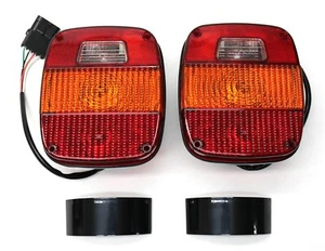 NEW Set of Export Tail Lights / For 1987-1995 Jeep Wrangler YJ Euro Spec Lamps - Picture 1 of 10