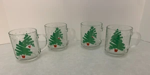Set (4) - 1988 Dayton Hudson Weihnachtsbaum Konfetti Glas Tassen - Bild 1 von 7