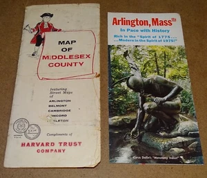 Old Middlesex County Map from Harvard Trust Company & Arlington Mass. Brochure - Picture 1 of 6