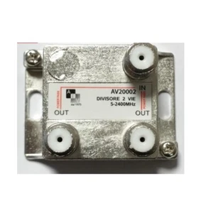 SPLITTER DIVISORE 2 VIE TV SAT F TYPE 1 ingresso 2 uscite AV20002 Partitore cavo - Foto 1 di 1