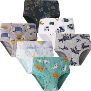 6-Pack Boys' Briefs Soft 100%Cotton Comfortable Dinosaur Truck Toddler Underwear - Picture 1 of 43