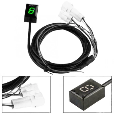 摩托车绿色 LED 齿轮指示器 适用于雅马哈 FZ6 FZ6R YZFR1 R6 WR250R FZN150 — 第 1/4 张图片