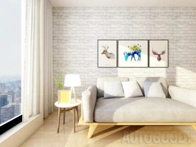 3ft x 20ft 3D Brick Stone Wallpaper Vinyl Film Sticker Gray White 36" x 240" - Image 1 of 4