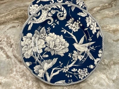 Pratos de salada azul escuro Adelaide 222 quinto conjunto de 4. Pássaros e flores. Novo. - Imagem 1 de 4