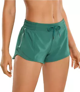 Athletic Shorts for Women with Zip Pocket, 2.5" Mid Waist Mesh Liner Shorts for - Picture 1 of 12