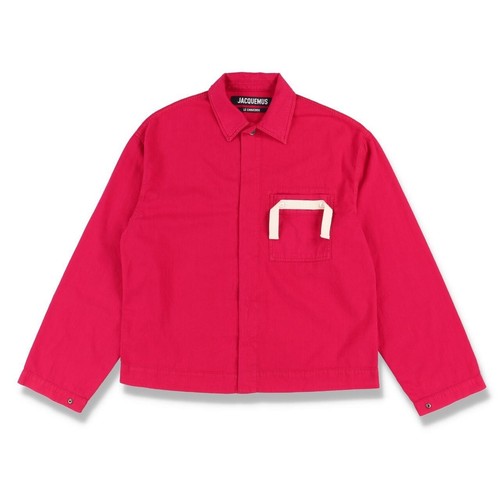 Jacquemus Pink La chemise de Nîmes Logo Overshirt Size 46 SS23 RRP $450