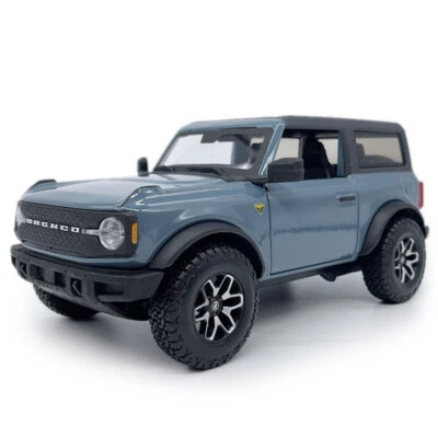 1:24 Scale Ford Bronco Badlands Model Car Diecast Toy Cars 2 Doors Open Blue - Image 1 of 4