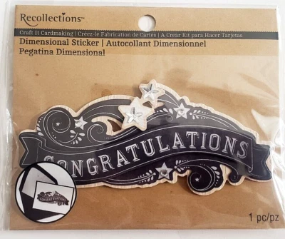 Recollections Craft-It Cardmaking Размерная Наклейка - ПОЗДРАВЛЕНИЯ - 1 шт. - Изображение 1 из 2