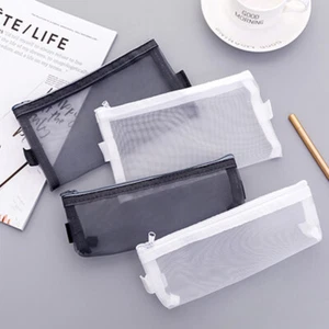 Mesh Pencil Pen Case Zipper Travel Pouch Cosmetic Bag Storage Stationery☆ - Picture 1 of 16