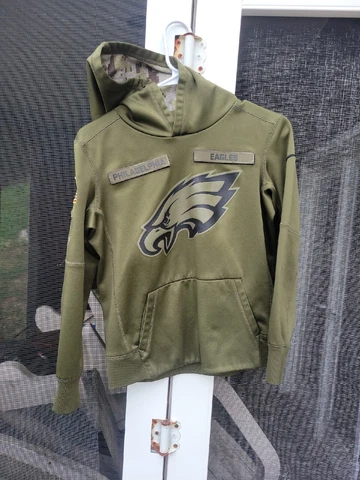 Philadelphia Eagles Youth Kids Salute To Service Hoodie Sweatshirt Medium Nike Cover