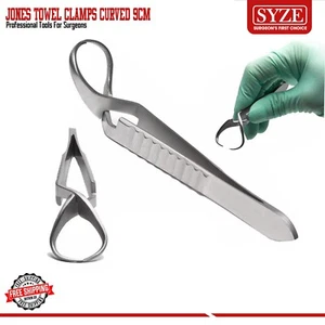 Pinza de Toalla Jones 9cm Pinzas Cirugía Veterinaria Artesanía y Hágalo Usted Mismo Entrenamiento Médico - Imagen 1 de 3