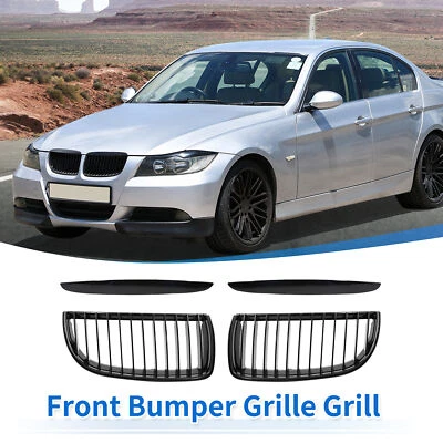 Glossy Black Front Bumper Kidney Grill Grille Signal Slat for BMW E90 07-2008 Foto 1 de 4