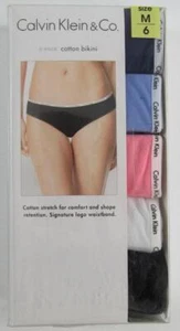 PACK DE 5 BRAGAS CALVIN KLEIN BIKINI DE ALGODÓN PARA MUJER Talla M, L NUEVO EN PAQUETE #CB0001 - Imagen 1 de 10