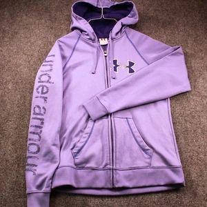 Under Armour lila Fleecejacke mit durchgehendem Reißverschluss und Kapuze Damengröße Large - Bild 1 von 15