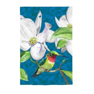 "Bandera de jardín Hummingbird Dogwood 14B12745 arpillera de hoja perenne 12,5"" x 18""" - Imagen 1 de 1