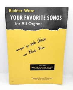 Richter-Ware Your Favorite Songs For All Organs 1960 Sheet Music Book - Picture 1 of 4