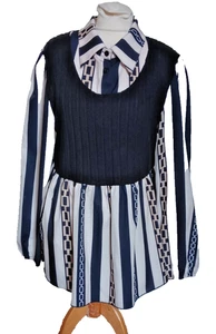 SHEIN CURVE black white stripes top 14 16 - Picture 1 of 2