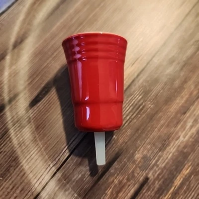 Mini Dije Plato Pintado a Mano Taza Solo Roja Fill Me Up Foto 1 de 4