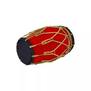 Red Velvet Dholak – Handcrafted Traditional Drum with Bold Elegance - Picture 1 of 6