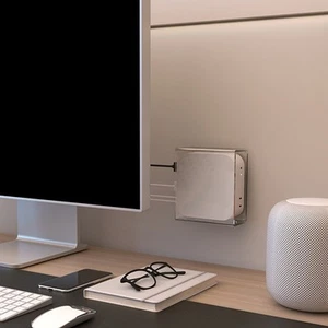 For Mac Mini M4M4Pro Under Desk Acrylic Mount Optimizes Workspace Efficiency - Bild 1 von 12