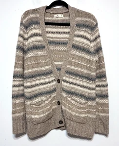Y2K Hollister Quiet Luxury Wool Blend Cardigan Womens Sz M Grandpacore Old Money - Picture 1 of 6
