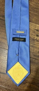 Donald J Trump Signature Gold Bar Collection 100% Silk Diamond Necktie Men Blue - Picture 1 of 6