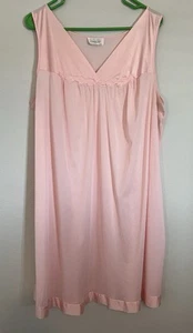 Vintage Vanity Fair Nightgown Pink Nylon XXL Made In USA - Picture 1 of 6
