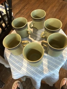 MCM Pfeilstein Apache Gold Avocado Grün Teetassen 6er Set, Made In Japan - Bild 1 von 3