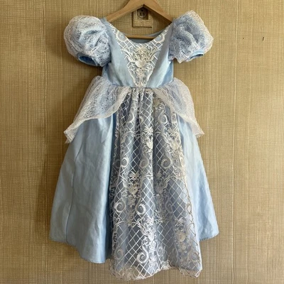 Disney Cinderella Dress Sz 4/5 Halloween Costume Child Fast Shipping, Blue Lace - Image 1 of 4
