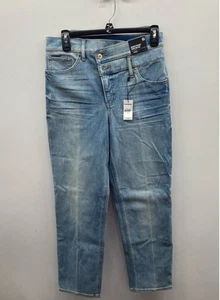 Express Women Blue Faux Straight Leg Modern Jeans Sz 6 NWT - Picture 1 of 6