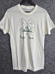 Vintage 80s 90s Towncraft Shirt Single Stitch White Large The Pughs View 50/50 - Picture 1 of 9
