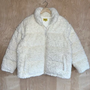 GOLF WANG GRAND LOGO FUR DUCK FEATHER DOWN PUFFER DESIGNER JACKET CREAM SIZE XL - Picture 1 of 14