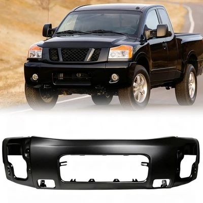 For 2008-2015 Nissan Titan PRO-4X S SV Front Bumper Face Bar W/ Holes Black Foto 1 de 4
